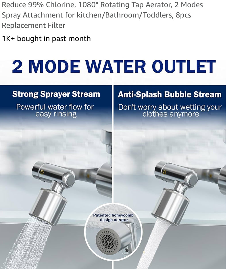 Filtered Faucet extender- Bathroom/Kitchen sink- universal fit