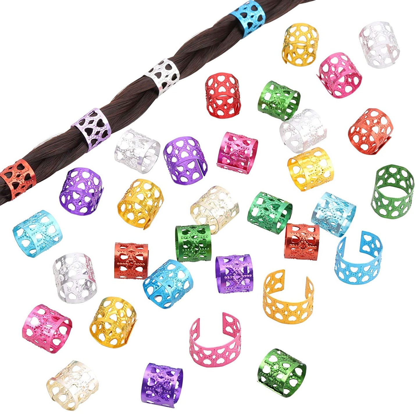 Loc and Braid Hair Rings Jewelry