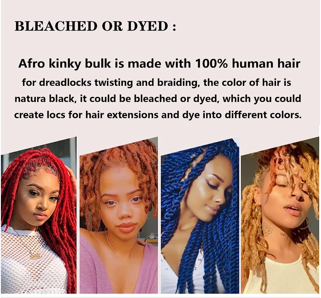 Human Hair- Afro Kinky Bulk for Locs